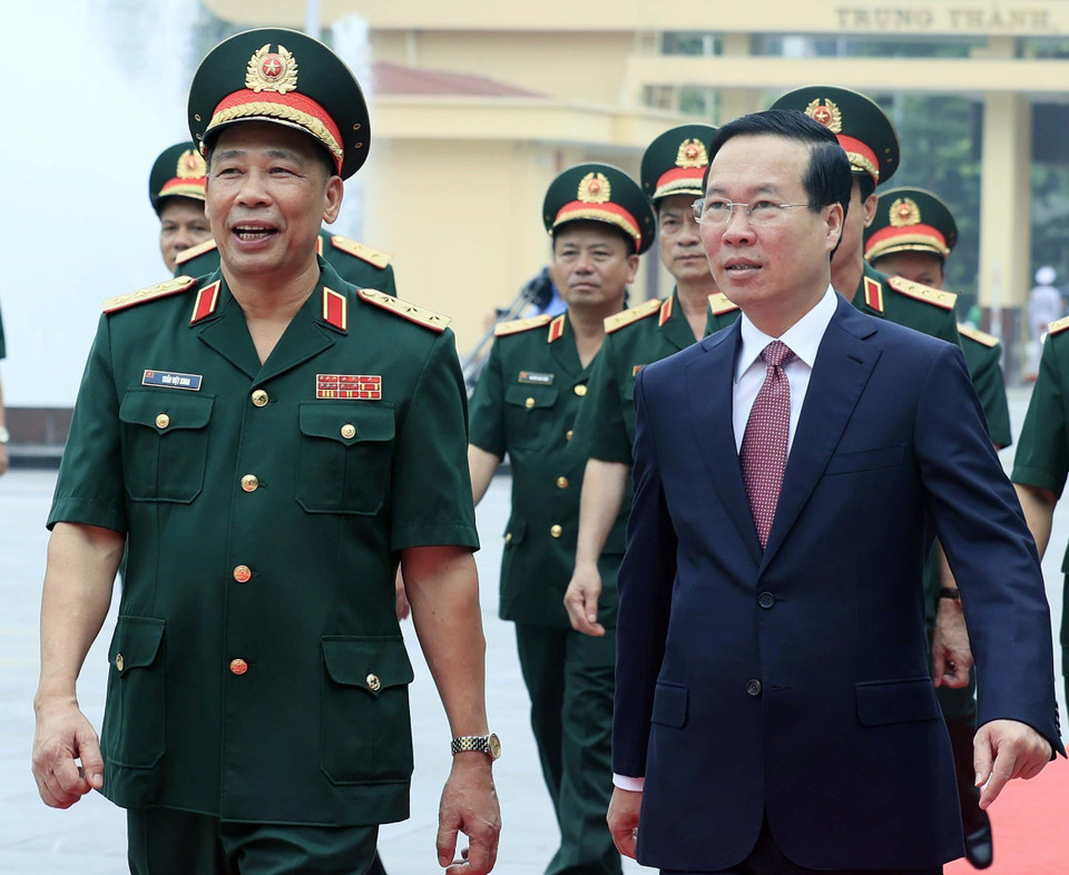 Chủ tịch nước Võ Văn Thưởng đến dự buổi lễ. (Ảnh: Thống Nhất/TTXVN)