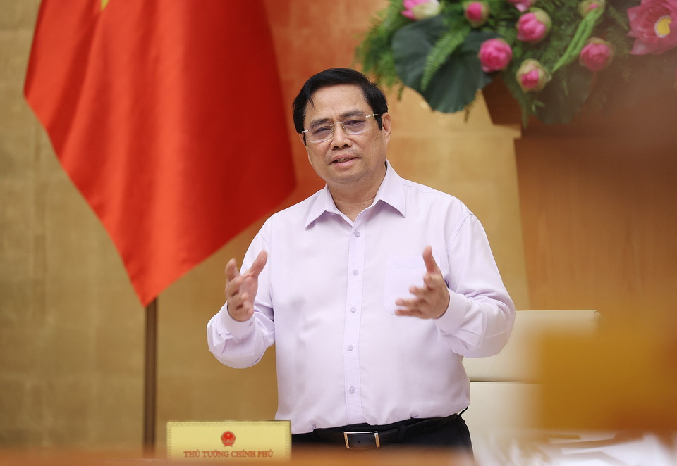  Thủ tướng kết luận cuộc họp. (Ảnh: Dương Giang/TTXVN)