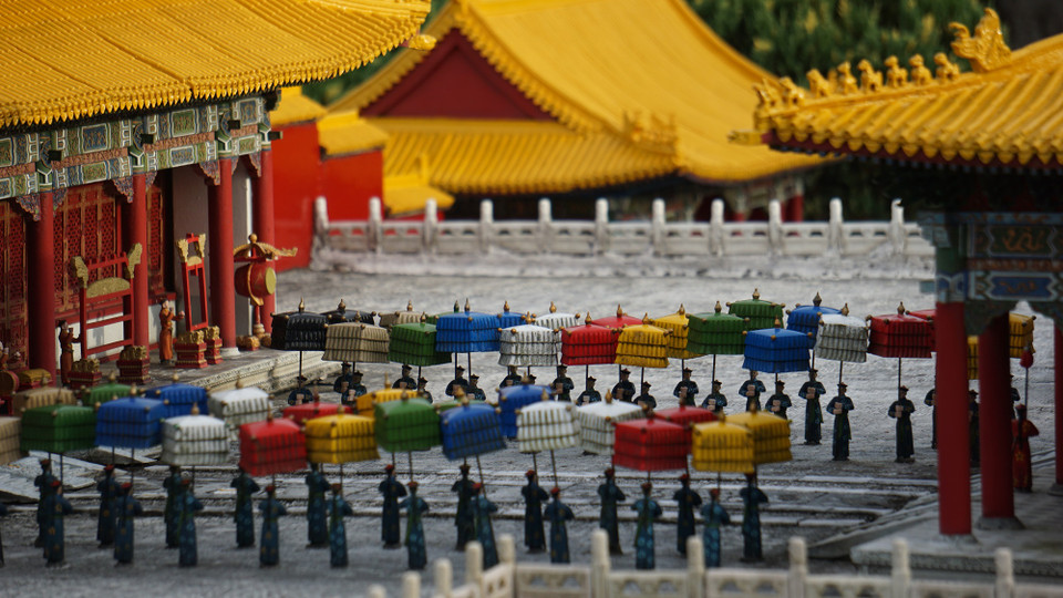 Khung cảnh uy nghi giữa buổi lễ thiết triều trong Tử Cấm Thành. (Ảnh: Trần Long/Vietnam+) Nhập mô tả cho ảnh