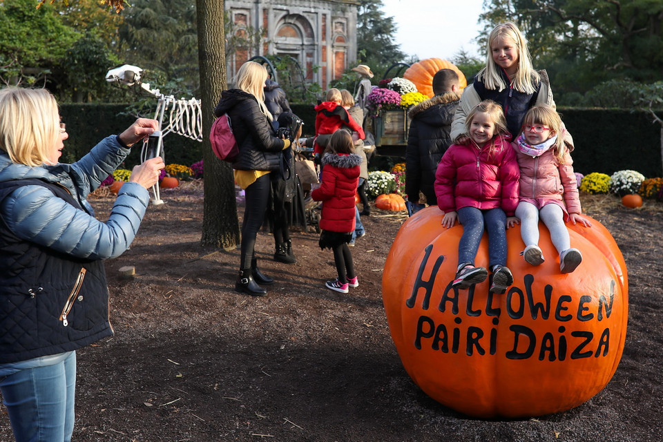 Du khách tham quan vườn thú Pairi Daiza trong dịp Halloween tại Brugelette của Bỉ, ngày 31/10. (Ảnh: THX/TTXVN)