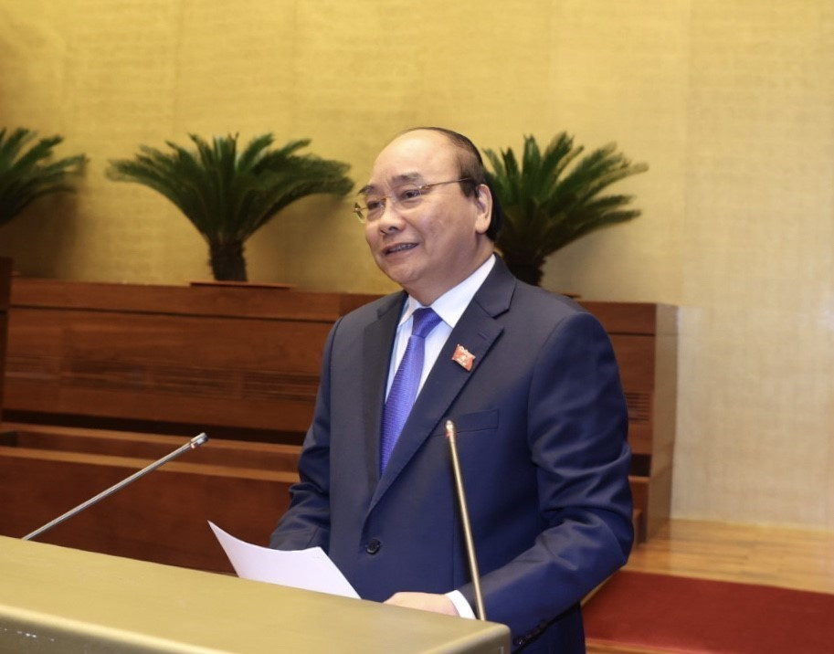 Thủ tướng Nguyễn Xuân Phúc trả lời chất vấn trước Quốc hội. (Ảnh: Thống Nhất/TTXVN)