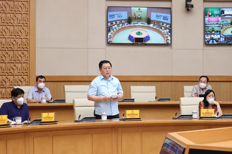  Bí thư Trung ương Đảng, Trưởng Ban Tuyên giáo Trung ương Nguyễn Trọng Nghĩa phát biểu. (Ảnh: Dương Giang/TTXVN)