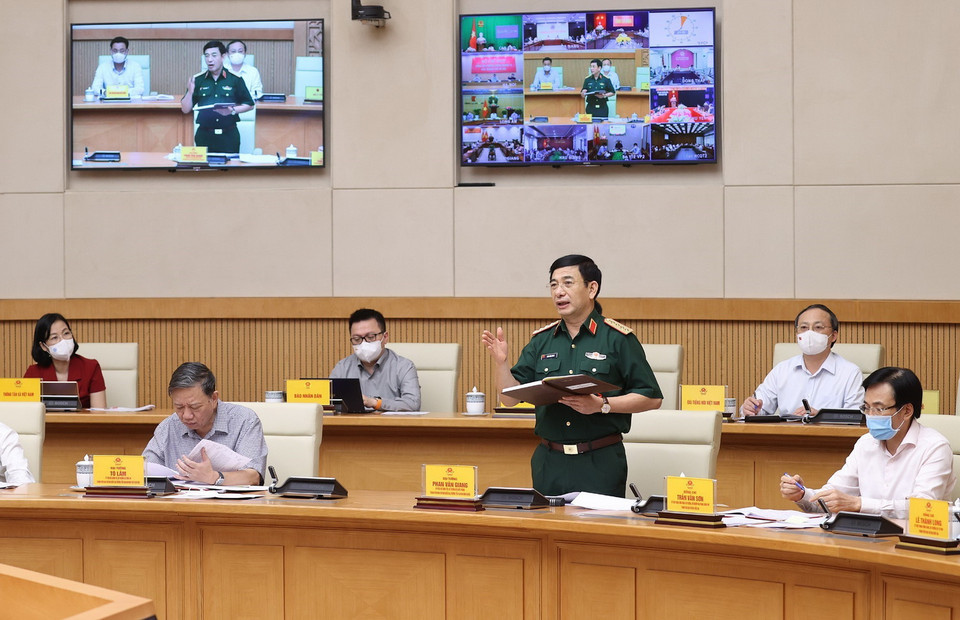  Bộ trưởng Bộ Quốc phòng Phan Văn Giang phát biểu. (Ảnh: Dương Giang/TTXVN)