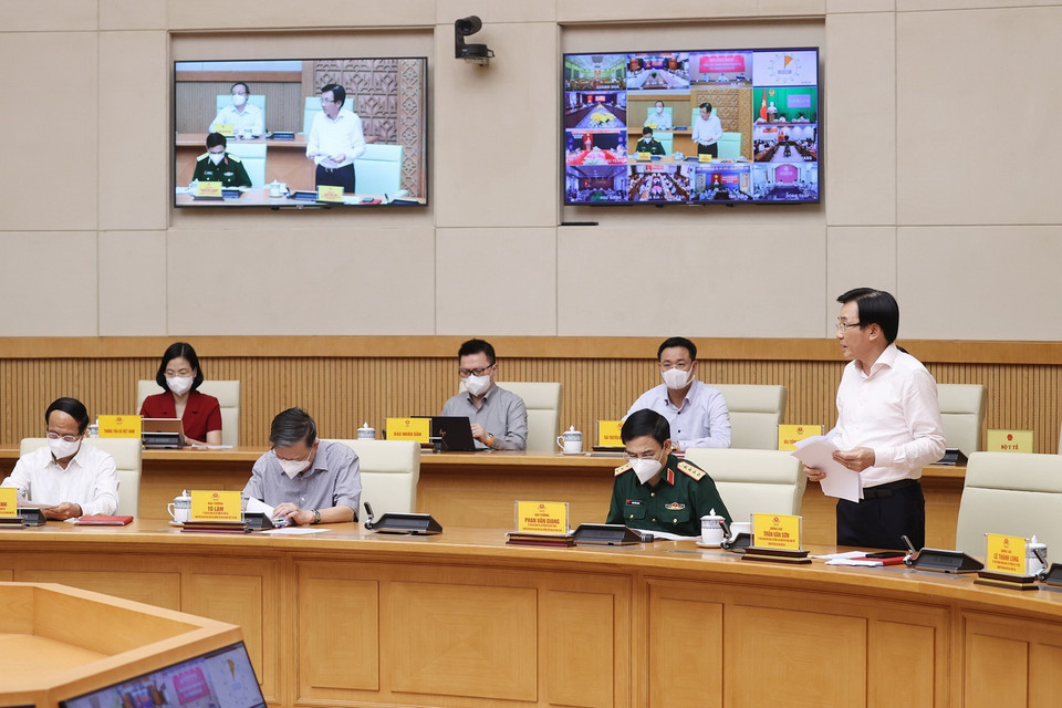  Bộ trưởng, Chủ nhiệm Văn phòng Chính phủ Trần Văn Sơn phát biểu. (Ảnh: Dương Giang/TTXVN)