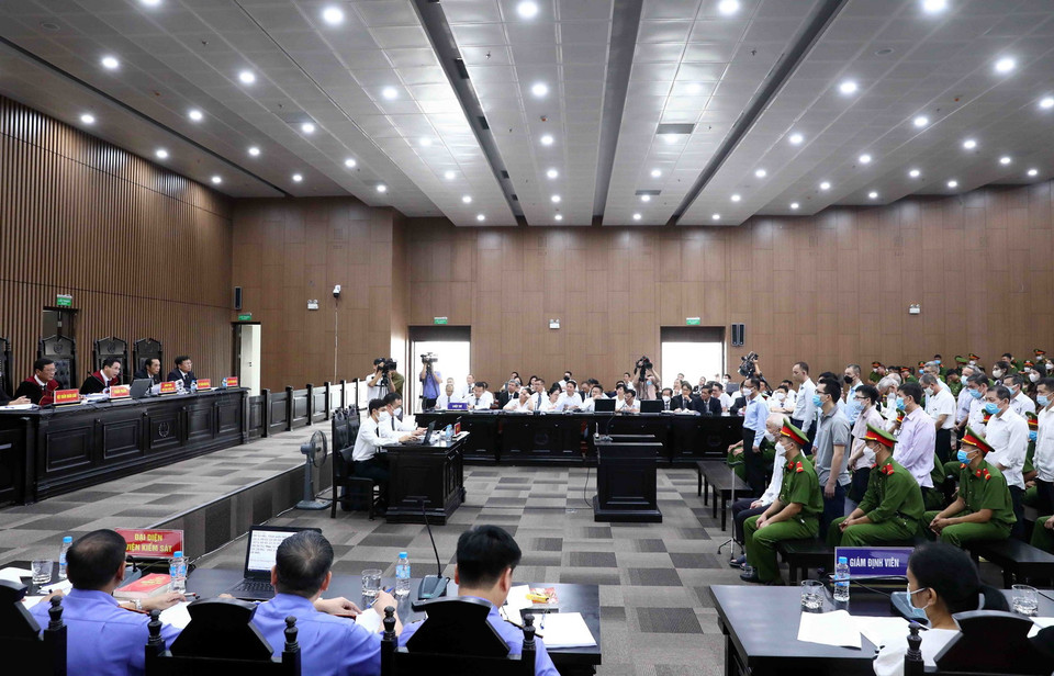 Quang cảnh Phiên tòa. (Ảnh: Phạm Kiên/TTXVN)
