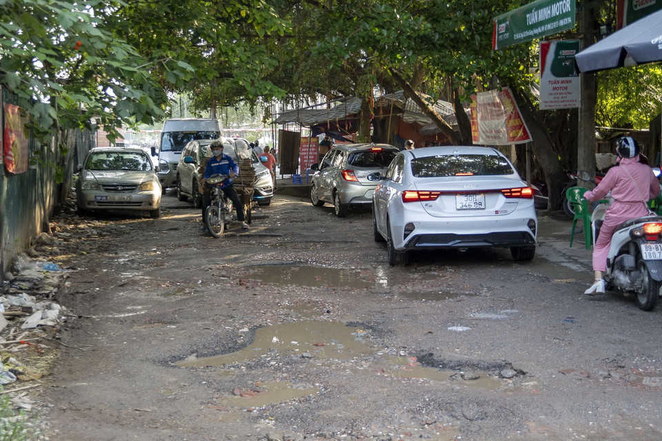  Ngõ 282 Kim Giang là đoạn nối đường ven sông Tô Lịch với đường Nguyễn Xiển-Vành đai 3. (Ảnh: Linh Khánh/TTXVN)