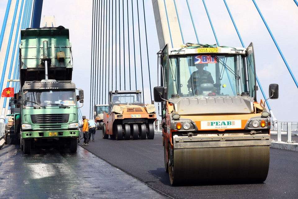 Dự án được khởi công vào cuối tháng 2/2020 và sẽ hoàn thành vào cuối tháng 12 này. (Ảnh: Huy Hùng/TTXVN)