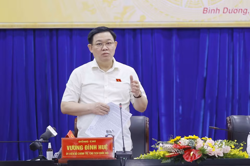 Chủ tịch Quốc hội Vương Đình Huệ phát biểu. (Ảnh: Doãn Tấn/TTXVN)