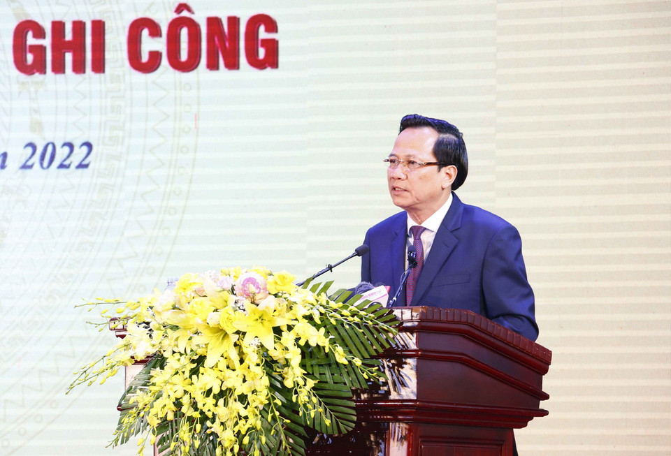 Bộ trưởng Bộ Lao động - Thương binh và Xã hội Đào Ngọc Dung phát biểu. Ảnh: Doãn Tấn - TTXVN