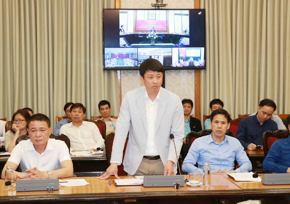 Ông Nguyễn Mạnh Thắng, Vụ trưởng Vụ Địa phương I, Văn phòng Trung ương Đảng phát biểu ý kiến. (Ảnh: Phương Hoa/TTXVN)