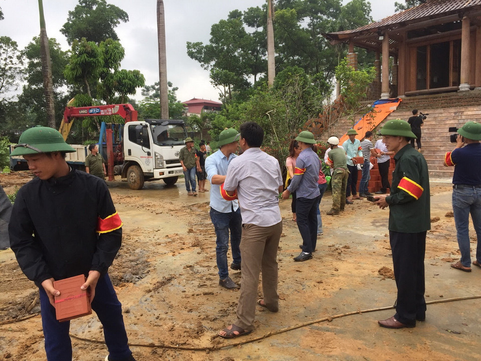 Công trình sai phạm được xác định là của ông Lê Viết Long có địa chỉ tại 192 Khâm Thiên, Hà Nội. (Ảnh: Minh Nghĩa/Vietnam+)