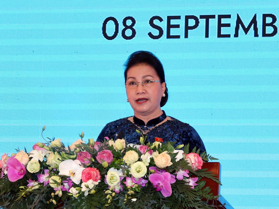 Chủ tịch Quốc hội Nguyễn Thị Kim Ngân, Chủ tịch AIPA- 41 chủ trì và phát biểu khai mạc. (Ảnh: Trọng Đức/TTXVN)