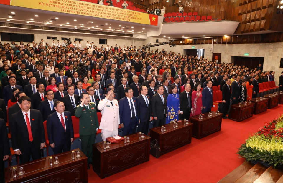 Dự đại hội có 497 đại biểu chính thức, đại diện cho hơn 450.000 đảng viên toàn Đảng bộ.(Ảnh: Văn Điệp/TTXVN)