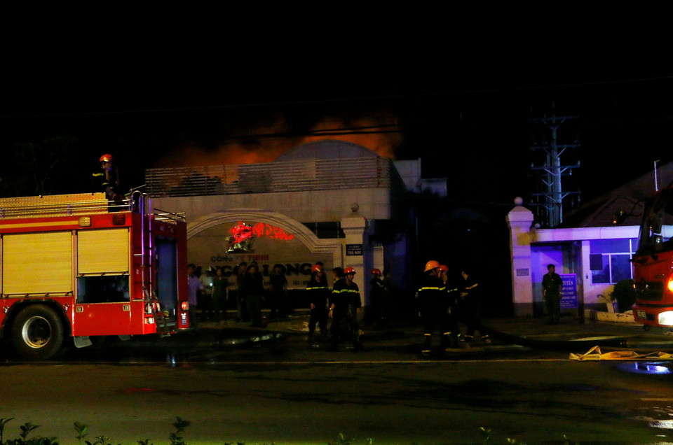 Hiện trường vụ cháy. (Ảnh: Thanh Liêm/TTXVN)