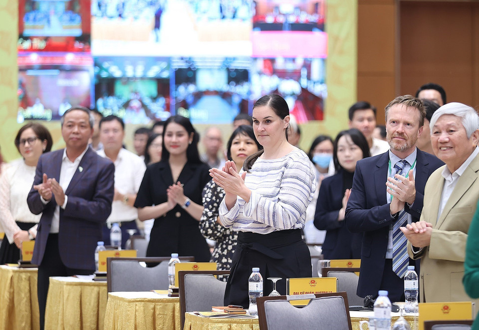 Đại biểu các tổ chức quốc tế, chuyên gia, nhà khoa học và các đối tác phát triển tham dự hội nghị. (Ảnh: Dương Giang/TTXVN)