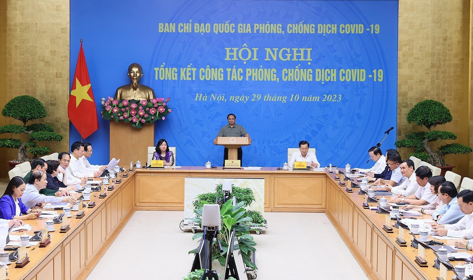 Quang cảnh Hội nghị tại đầu cầu Trụ sở Chính phủ. (Ảnh: Dương Giang/TTXVN)