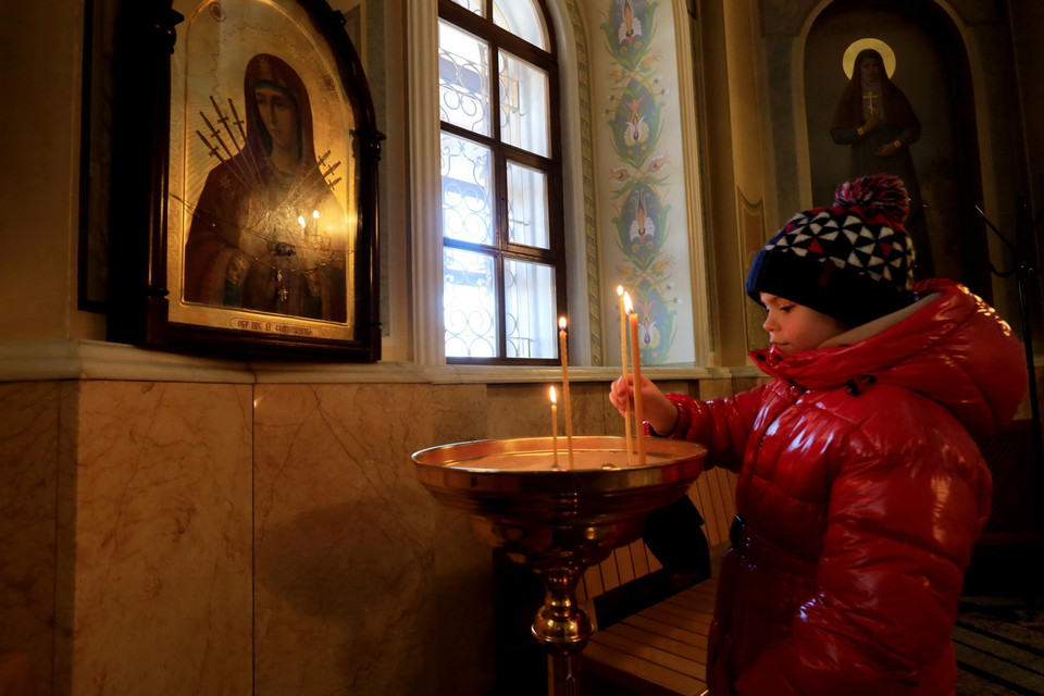 Nhà thờ Thánh Mikhail mở cửa hằng ngày, đón mọi người dân đến tham quan và chiêm bái. (Ảnh: Trần Hiếu/TTXVN)