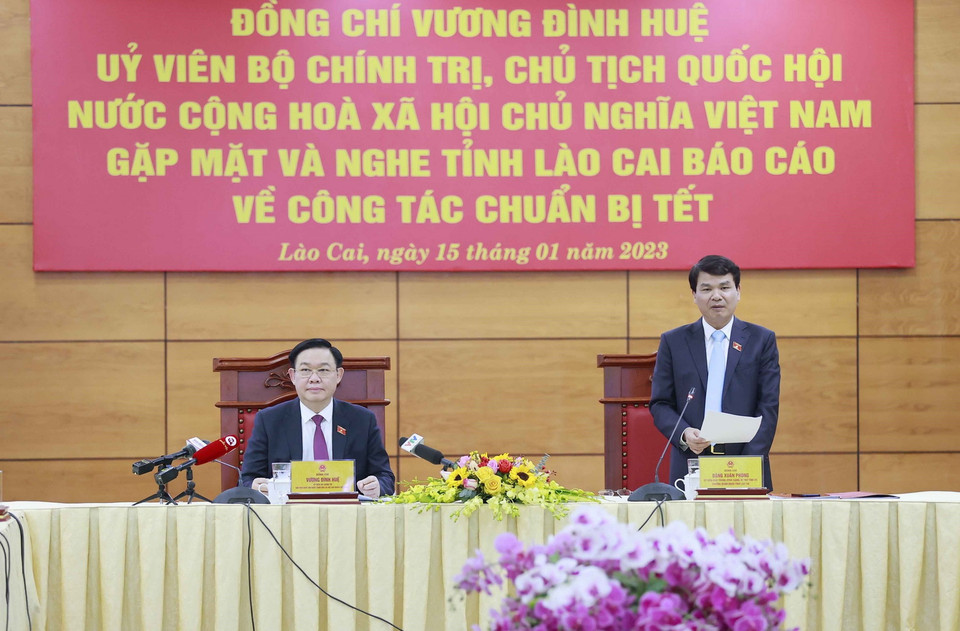 Ông Đặng Xuân Phong, Ủy viên Trung ương Đảng, Bí thư Tỉnh ủy, Trưởng đoàn Đại biểu Quốc hội tỉnh Lào Cai phát biểu. (Ảnh: Doãn Tấn/TTXVN)