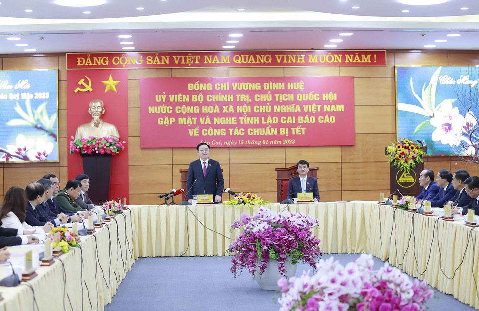 Chủ tịch Quốc hội Vương Đình Huệ phát biểu. (Ảnh: Doãn Tấn/TTXVN)