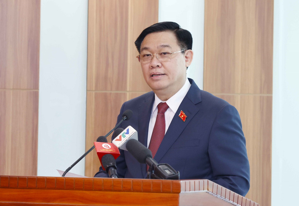 Chủ tịch Quốc hội Vương Đình Huệ phát biểu. (Ảnh: Doãn Tấn/TTXVN)