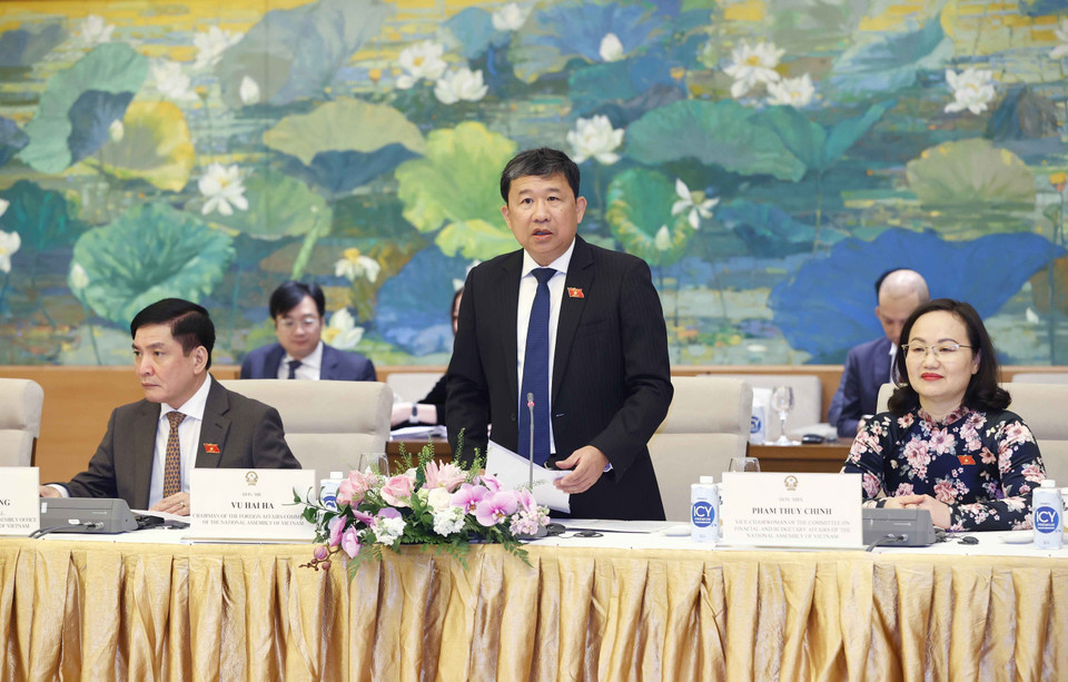 Chủ nhiệm Ủy ban Đối ngoại Vũ Hải Hà phát biểu. (Ảnh: Doãn Tấn/TTXVN)