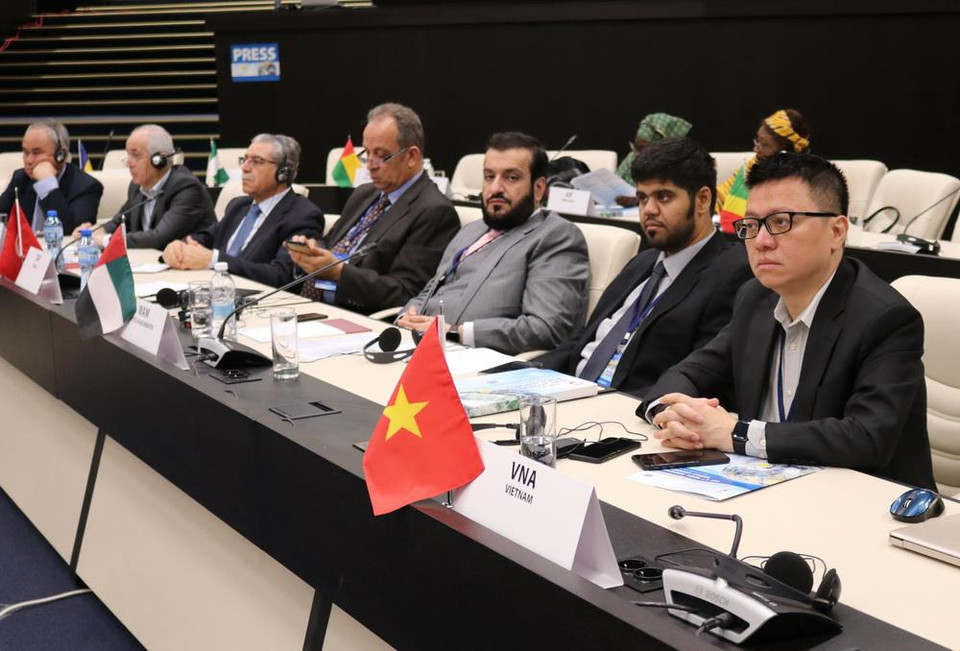 Phó Tổng Giám đốc TTXVN Lê Quốc Minh dự phiên thảo luận. (Ảnh: Ngọc Biên/TTXVN)