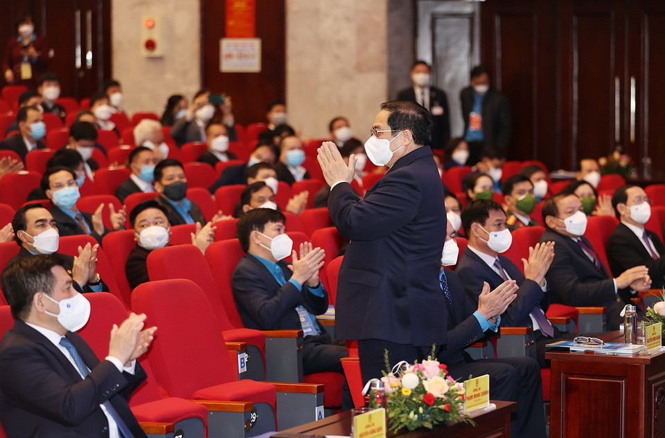 Thủ tướng Phạm Minh Chính tại buổi lễ. (Ảnh: Dương Giang/TTXVN)