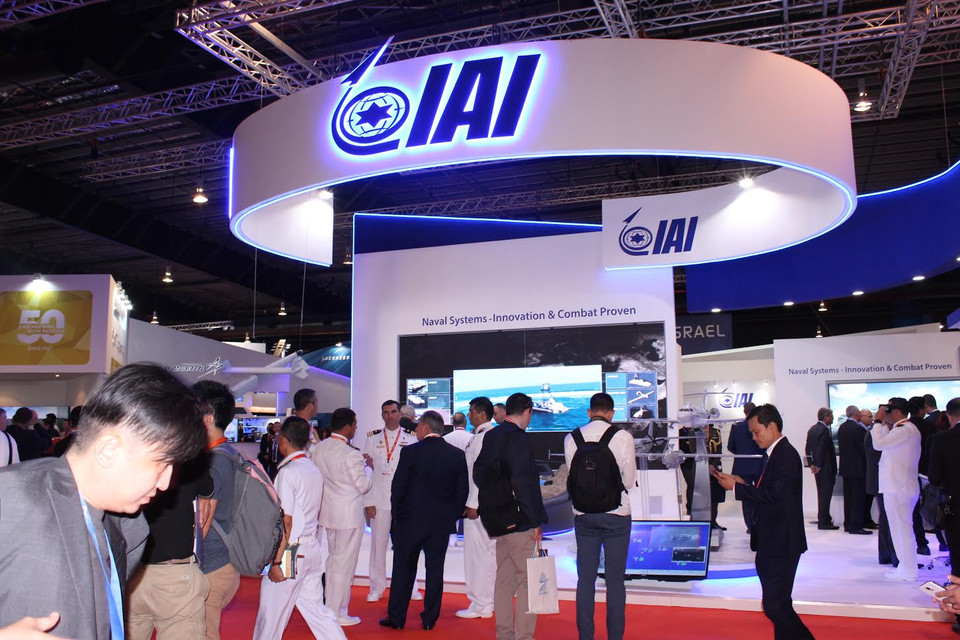 Gian hàng của Công ty IAI (Israel) trưng bày và giới thiệu các công nghệ mới trong lĩnh vực hải quân.