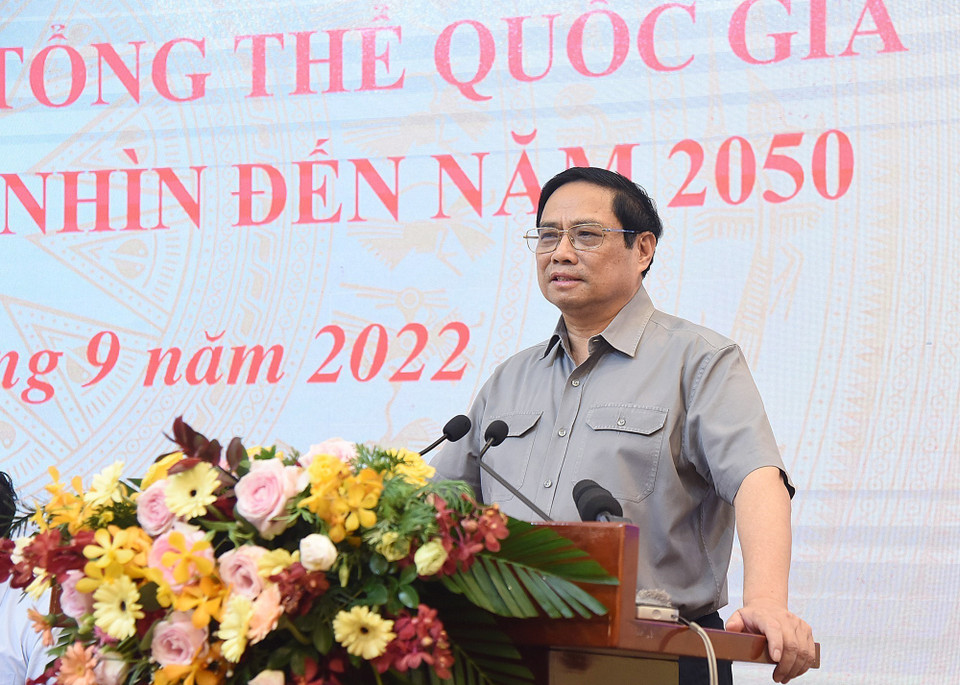 Thủ tướng Phạm Minh Chính phát biểu chỉ đạo. (Ảnh: Dương Giang/TTXVN)