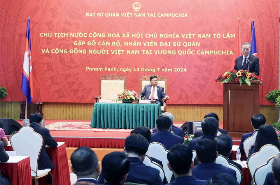 Chủ tịch nước Tô Lâm phát biểu. (Ảnh: Nhan Sáng/TTXVN)