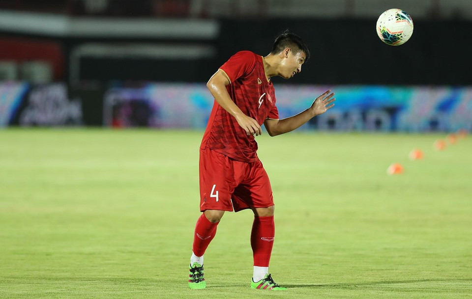 Hậu vệ Bùi Tiến Dũng. (Ảnh: Hoàng Linh/TTXVN)