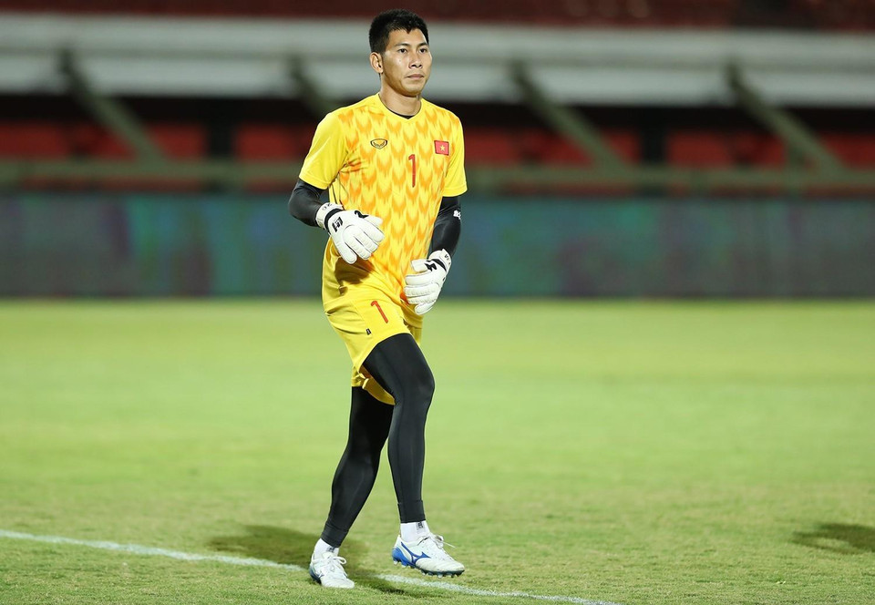 Thủ môn Nguyễn Tuấn Mạnh. (Ảnh: Hoàng Linh/TTXVN)