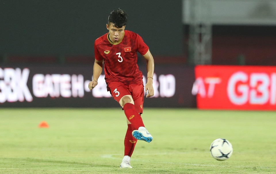 Hậu vệ Quế Ngọc Hải gần như chắc chắn sẽ ra sân sau màn thi đấu ấn tượng ở trận gặp Malaysia. (Ảnh: Hoàng Linh/TTXVN)