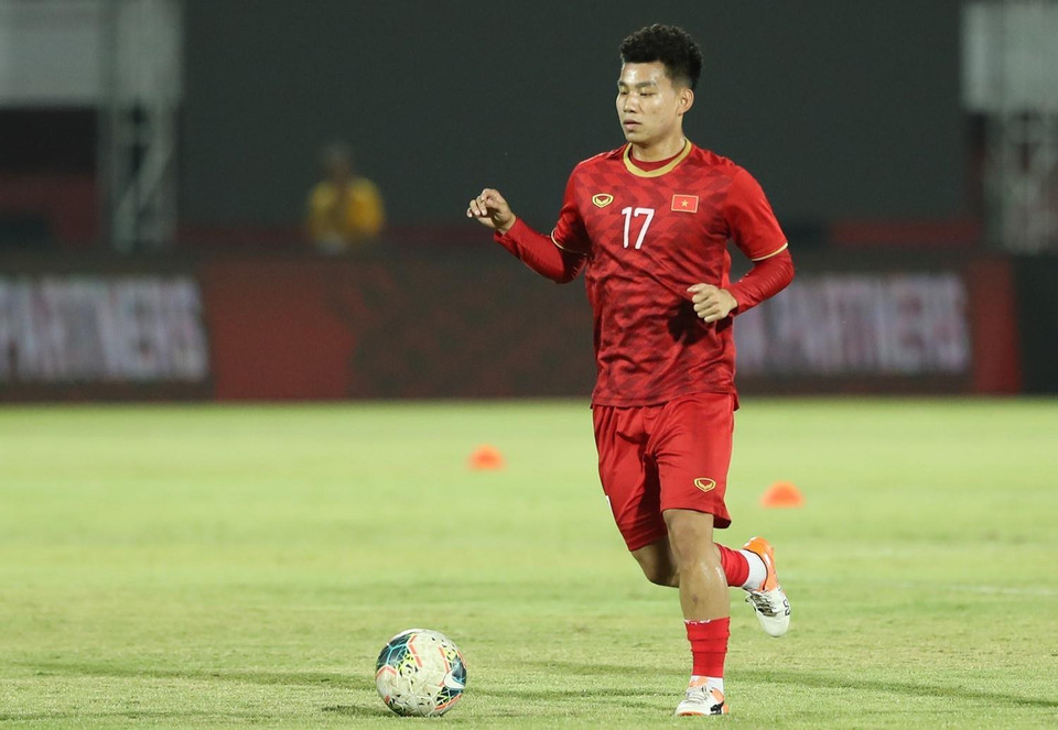 Tiền vệ Văn Thanh. (Ảnh: Hoàng Linh/TTXVN)