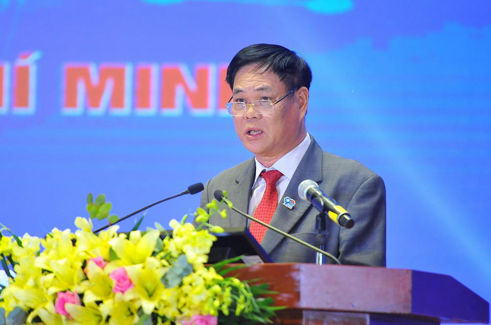 Ông Huỳnh Tấn Việt, Ủy viên Trung ương Đảng, Bí thư Đảng ủy Khối các cơ quan Trung ương, phát biểu. (Ảnh: Minh Đức/TTXVN)