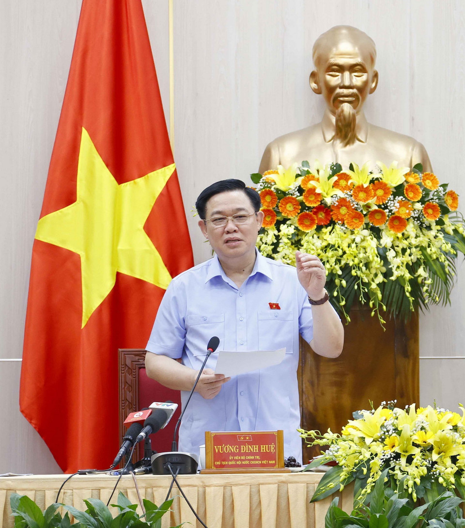 Chủ tịch Quốc hội Vương Đình Huệ phát biểu. (Ảnh: Doãn Tấn/TTXVN)