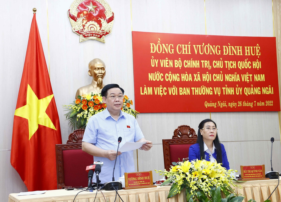 Chủ tịch Quốc hội Vương Đình Huệ phát biểu. (Ảnh: Doãn Tấn/TTXVN)