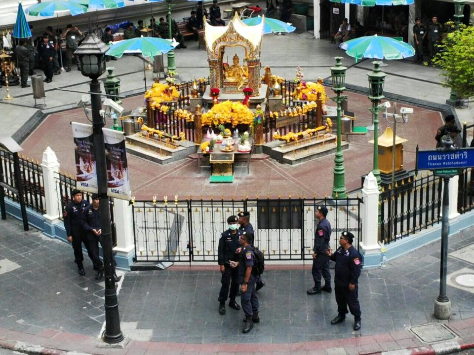 Đền Erawan được phong tỏa nghiêm ngặt trong thời gian diễn ra cuộc thực nghiệm