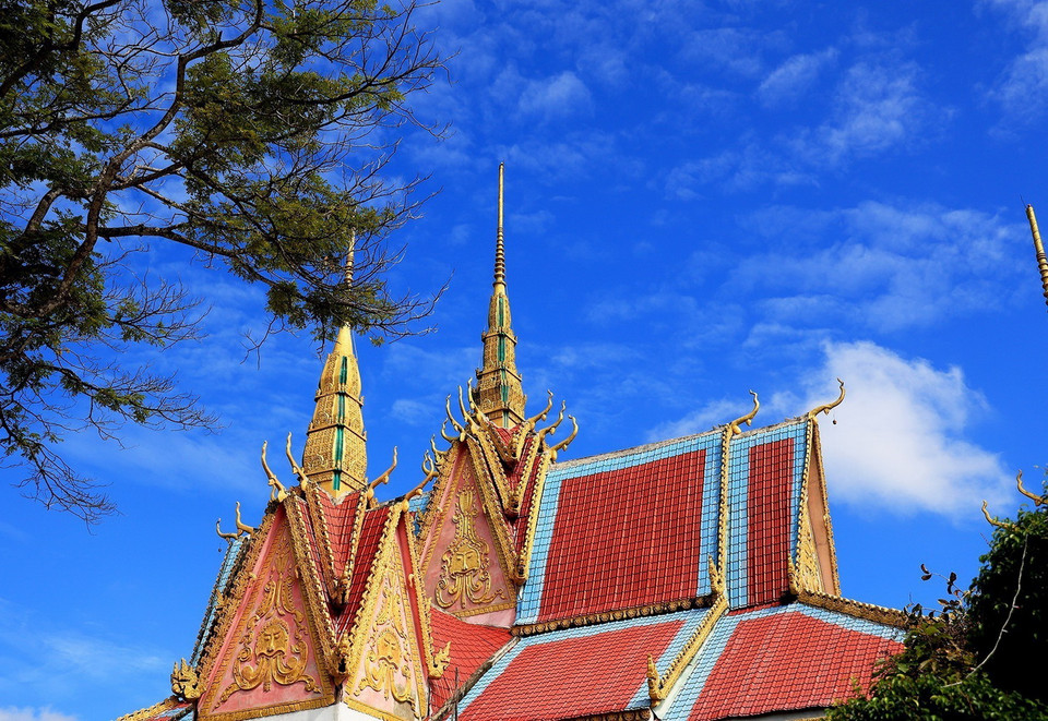  Nét độc đáo của kiến trúc Phật giáo Nam tông Khmer tại ngôi chùa Chung Rút. (Ảnh: Hồng Đạt/TTXVN)