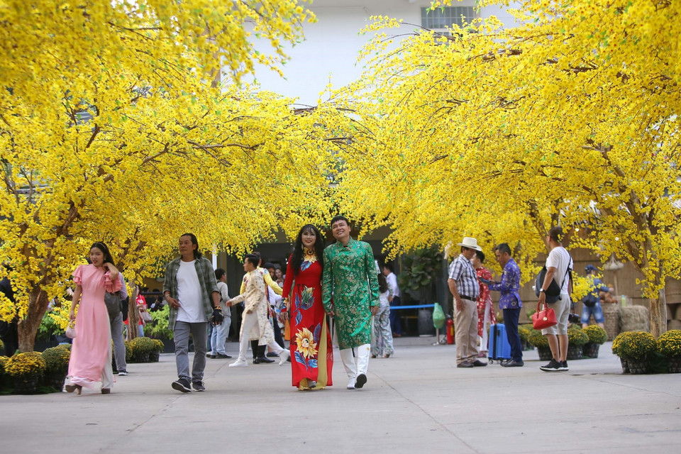 Đông đảo người dân tham gia Lễ hội Tết Việt Tân Sửu 2021. (Ảnh: Thanh Vũ/TTXVN)