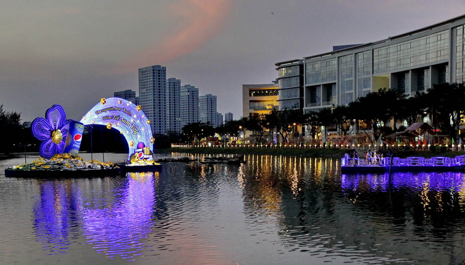 Một góc Hội chợ hoa Xuân Phú Mỹ Hưng.