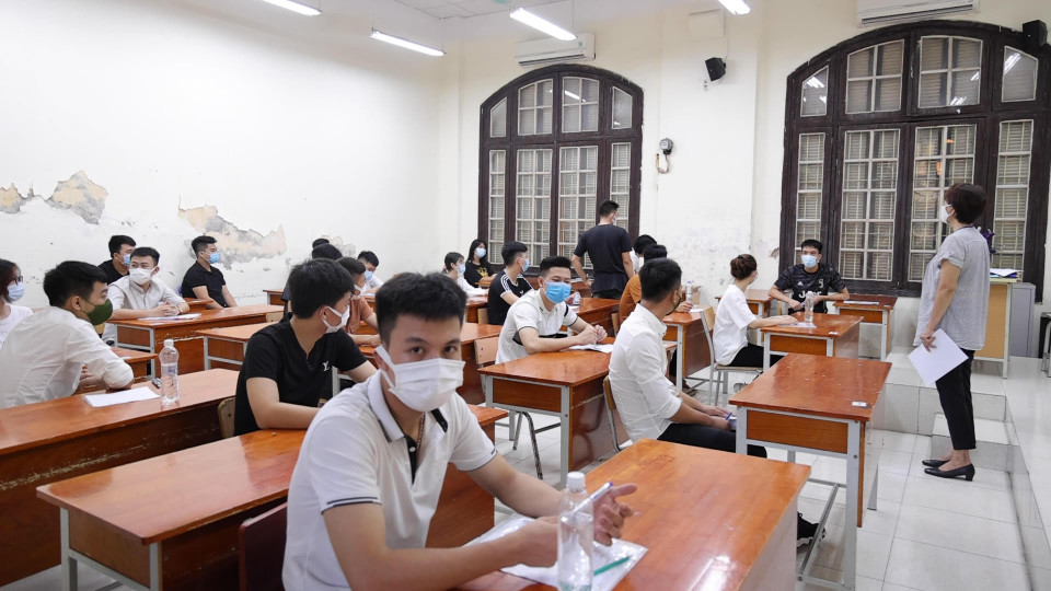 Các phòng thi đều phải đảm bảo dãn cách (Ảnh: Hoàng Đạt/Vietnam+)