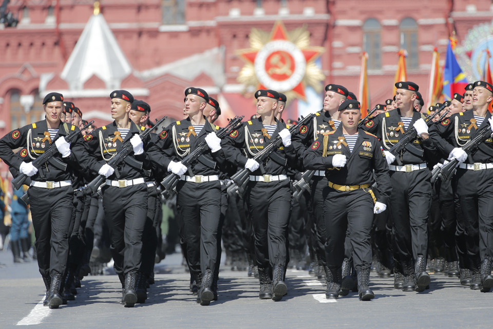 Nhiều đơn vị thuộc lực lượng vũ trang Nga đã tham gia cuộc duyệt binh (Nguồn: EPA)
