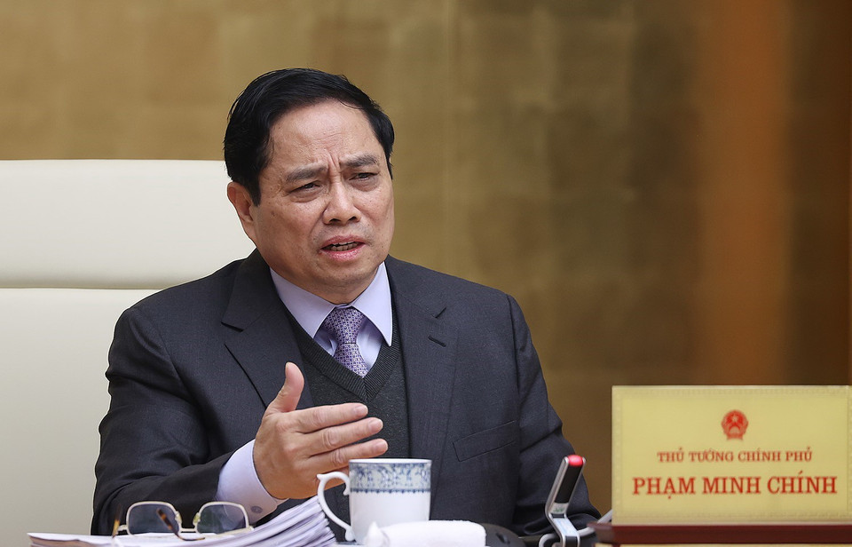 Thủ tướng Phạm Minh Chính chủ trì phiên họp. (Ảnh: Dương Giang/TTXVN)