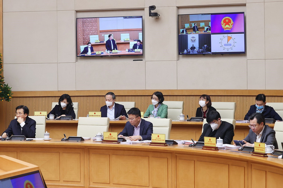  Đại diện các bộ, ngành, cơ quan thuộc Chính phủ tham dự cuộc họp. (Ảnh: Dương Giang/TTXVN)