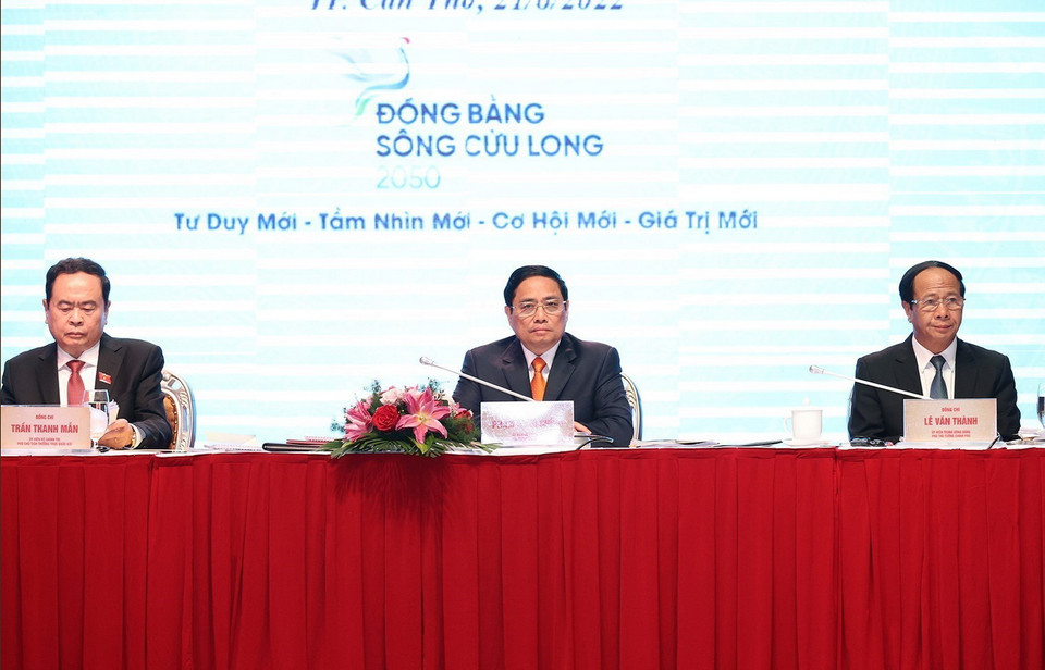 Thủ tướng Phạm Minh Chính chủ trì hội nghị. (Ảnh: Dương Giang/TTXVN)