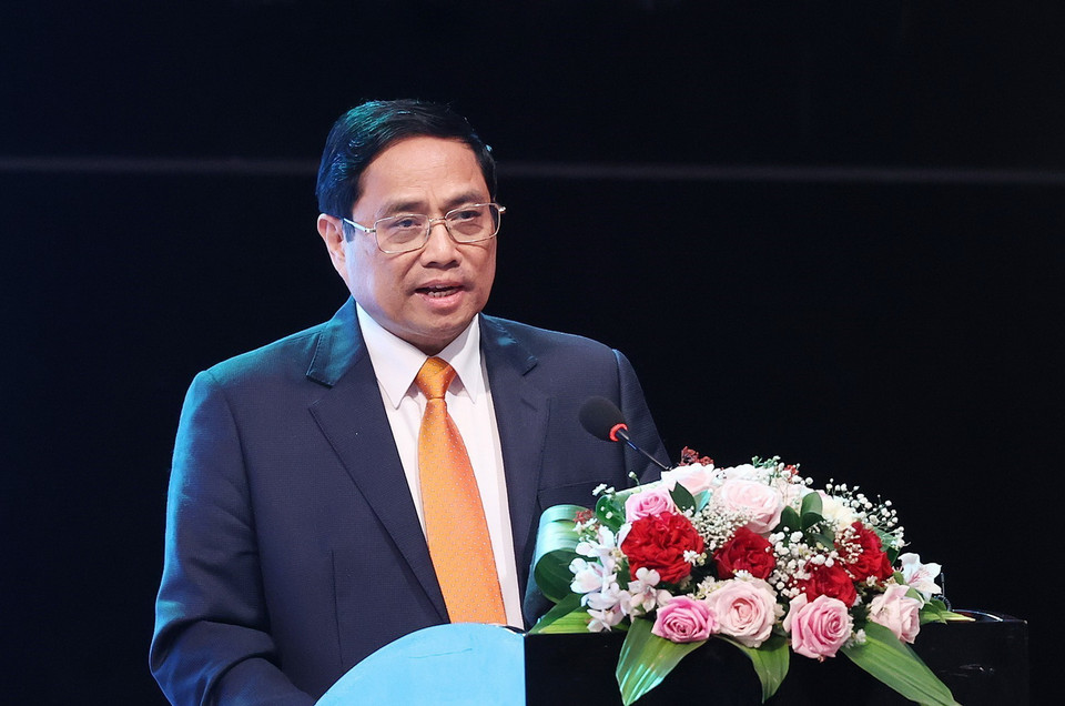 Thủ tướng phát biểu kết luận Hội nghị công bố quy hoạch và xúc tiến đầu tư vùng Đồng bằng sông Cửu Long. (Ảnh: Dương Giang/TTXVN)