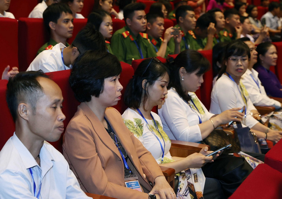 Các đại biểu đến dự buổi gặp mặt. (Ảnh: Thống Nhất/TTXVN)