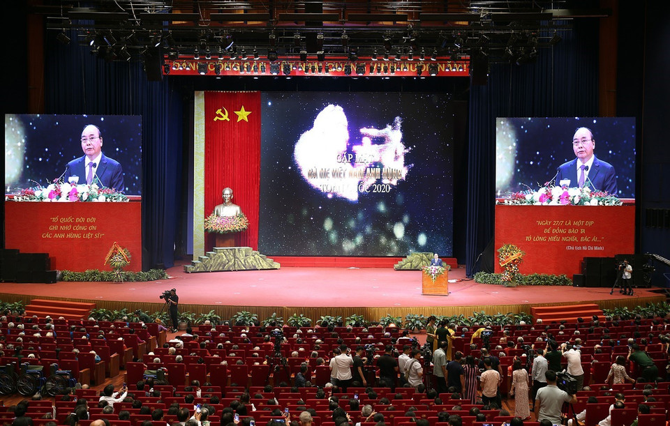 Thủ tướng Nguyễn Xuân Phúc phát biểu. (Ảnh: Dương Giang/TTXVN)