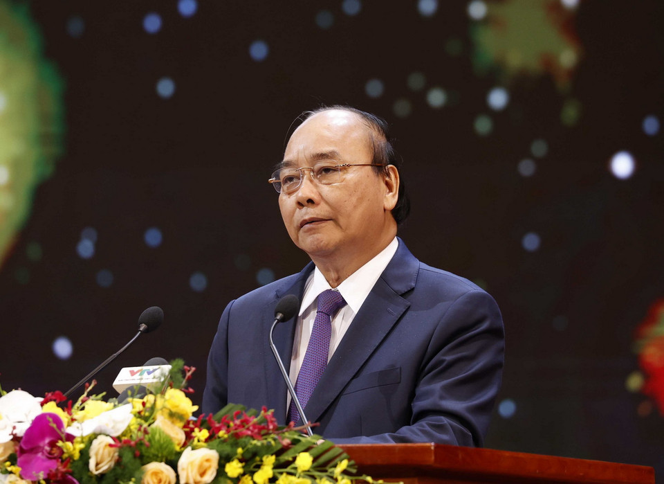 Thủ tướng Nguyễn Xuân Phúc phát biểu. (Ảnh: Thống Nhất/TTXVN)